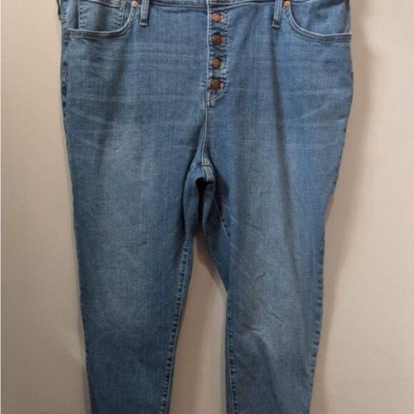 MADEWELL Mid Rise Skinny Crop 5 Button Sz 36 - Picture 4 of 9